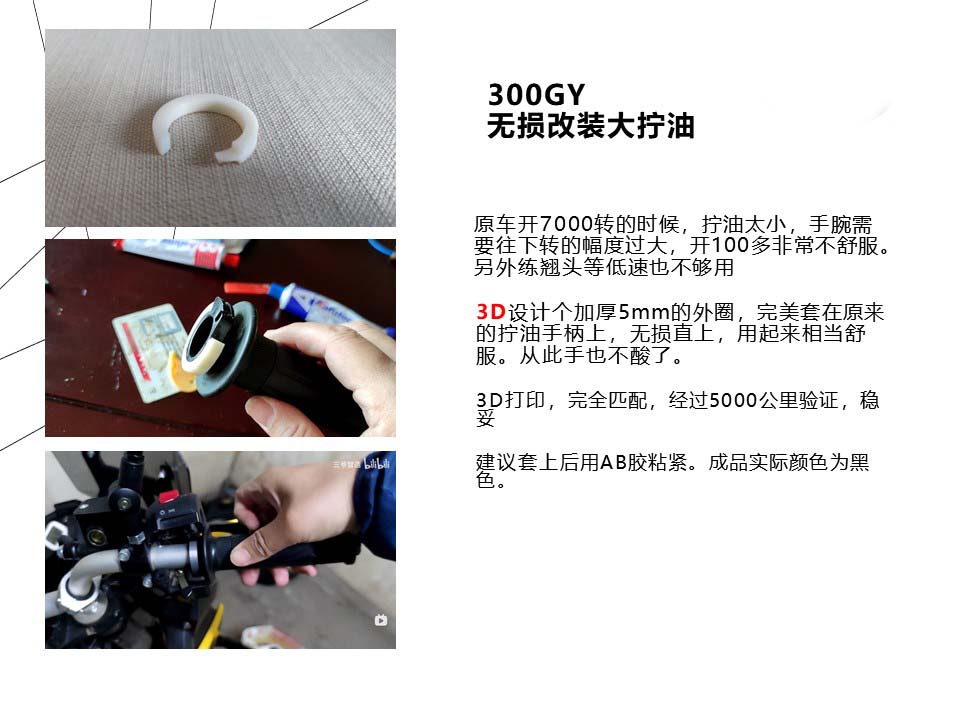 VOGE GY300 3D printing accessories (experimental)