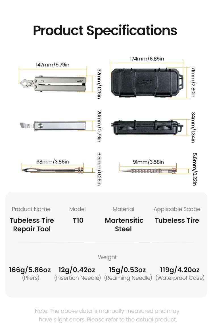 LOBOO Tubeless Tire Repair Tool