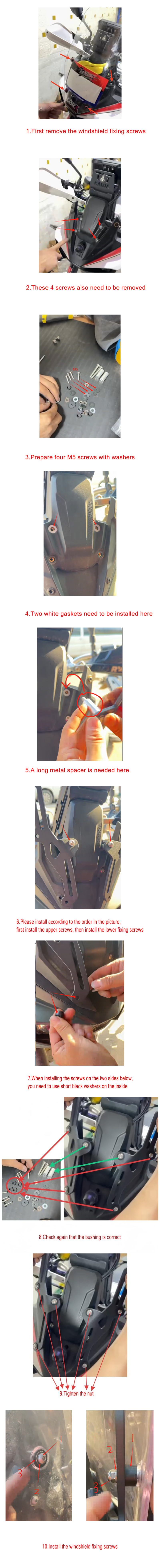 800X windshield adjustment bracket