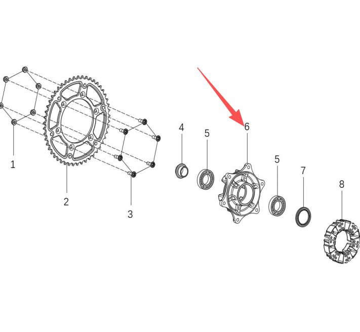 450RALLY wheel hub (OEM)