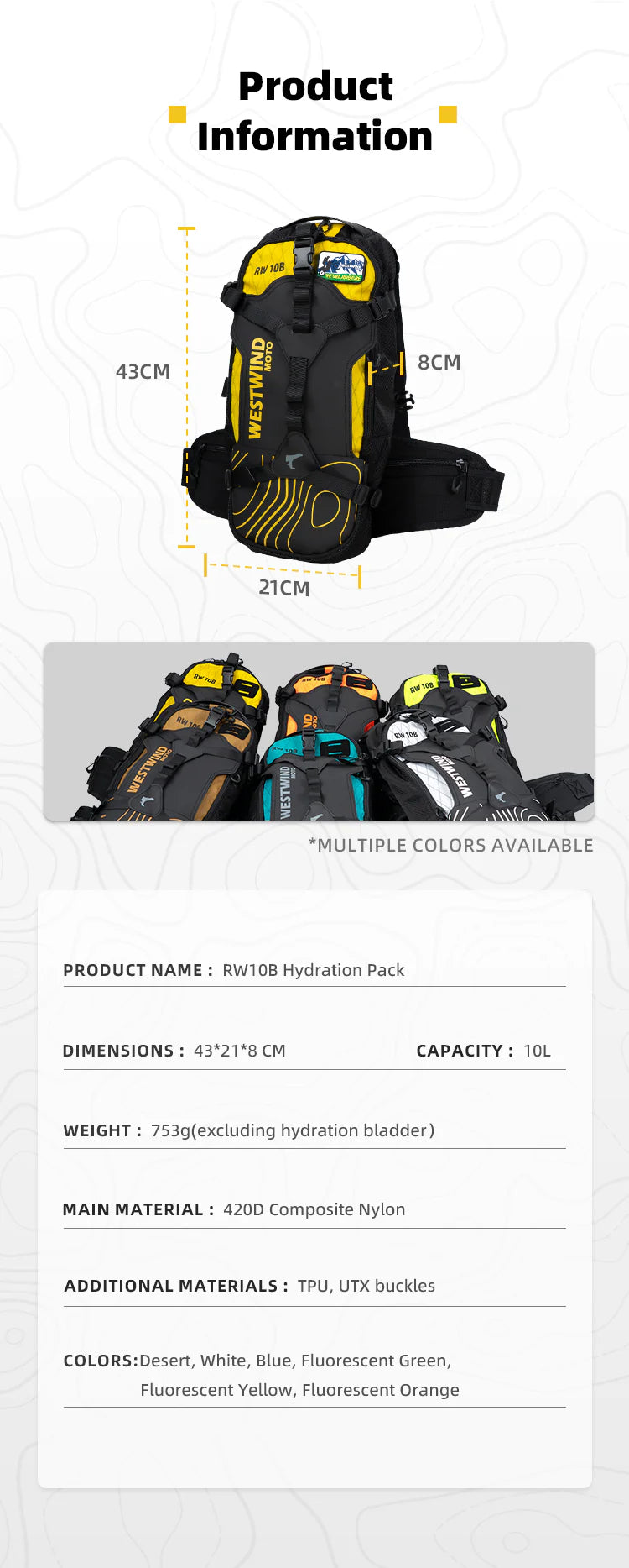 hydration backpack（B）